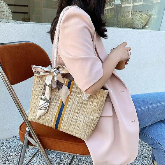 Sac Bema beige et bleu